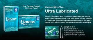 KIMONO MICRO THIN AQUA LUBRICATED LATEX CONDOMS 3 PACK  