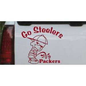 Red 20in X 22.0in    Go Steelers Pee On Packers Car Window Wall Laptop 