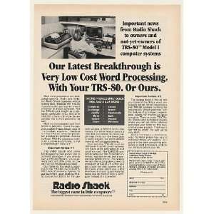  1980 Radio Shack TRS 80 Model I Computer Scripsit Print Ad 
