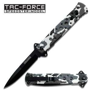 Tac Force Snow Camo Spring Assist Assisted Pocket Knife #698WC  
