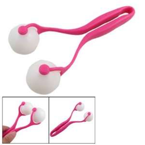   Handle White Rolling Ball Face Massager