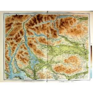   Map Scotland 1912 Trossachs Loch Lomand Balloch Denny