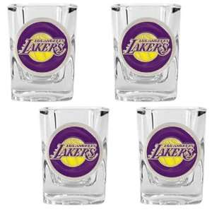  Los Angeles Lakers NBA 4pc Square Shot Glass Set 