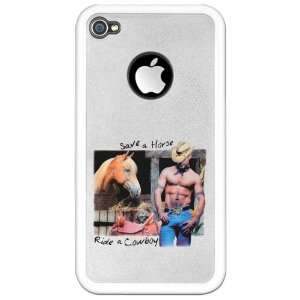 iPhone 4 or 4S Clear Case White Country Western Cowgirl Save A Horse 