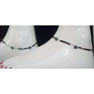   Worldwide Beautiful payal ANKLET Black Beads Bollywood India LP32