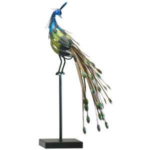  Peacock on Stand #2 Decorative Bird Sculpture