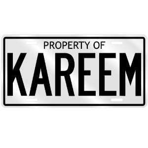  PROPERTY OF KAREEM LICENSE PLATE SING NAME