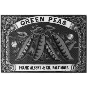  Green peas, Frank Albert & Co., Baltimore