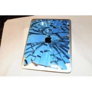 Broken Glass Decal for iPad / iPad2 / the new iPad   Blue   glossy 