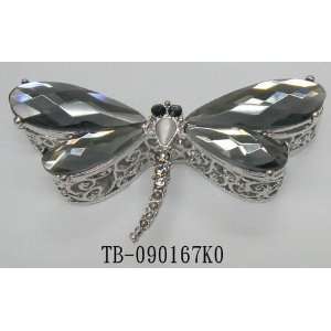   Dragonfly With Clear Stones Jewelry Trinket Box 1in H