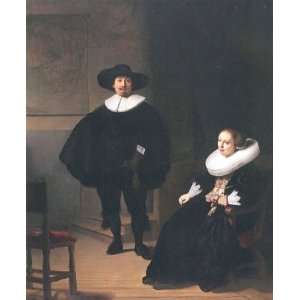 Oil Painting Portrait of a Couple in an Interior Rembrandt van Rijn 
