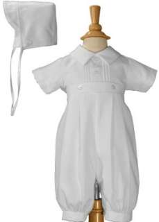  White Christening Baptism Gabardine Coverall Clothing