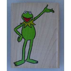  Kermit The Frog Standing With Arms Up Wood Mounted Rubber 