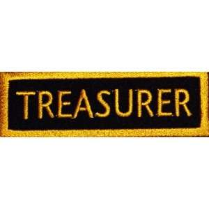  TREASURER Yellow Club Embroidered Cool Biker Vest Patch 