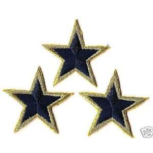 BUY 1 GET 1 OF SAME FREE/Stars,Astrology Navy&Gold 1 1/2 Star Iron On 
