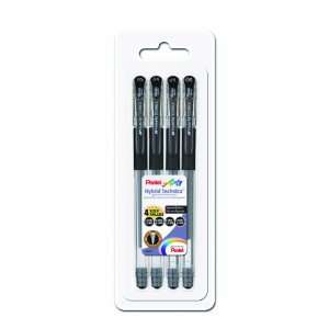  Pentel Arts Hybrid Technica Gel Pen, Black Ink, 4 Pack 
