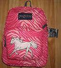 Girls Horse Backpack~Pink Animal Print~WHITE HORSE~JanSport~NWT~Pinks 