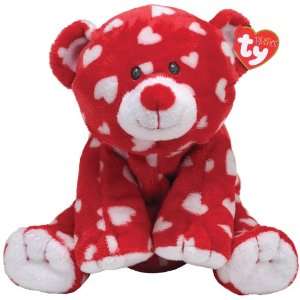    Ty Pluffies Dreamly Red Bear with White Hearts Toys & Games