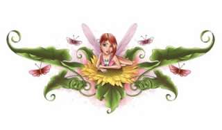 SEXY PINK FAIRY FLOWER LOWER BACK Temporary Tattoo  
