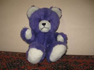 Vintage German Dralon Purple & White Teddy Bear  
