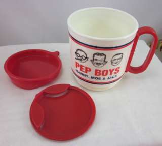 Vintage 1970s Pep Boys Dashboard Travel Coffee Mug Cup  