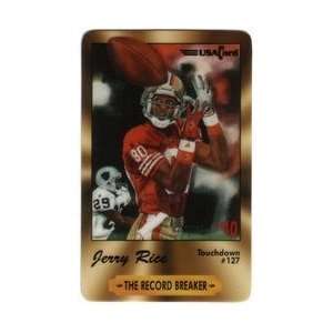   Card $10 Jerry Rice (Touchdown #127   1994 Record Breaker   49ers