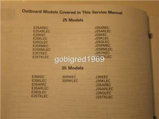 Evinrude Johnson Outboard Service Manual 1998 25 35 3cy  