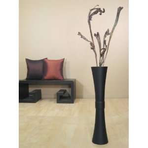  27 in. Black Trumpet Vase and Fantail Willow