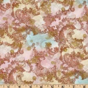   Lace Metallic Pastel Pink Fabric By The Yard Arts, Crafts & Sewing