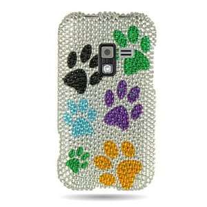  WIRELESS CENTRAL Brand Hard Snap On Case With SILVER MULTI DOG PAWS 