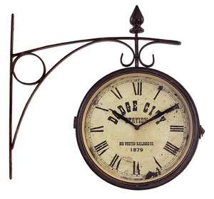 Vintage Double Sided Train Station CLOCK Vintage NEW  