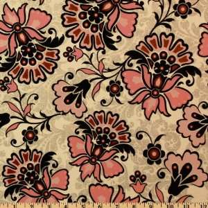  44 Wide Lost & Found Sparkle Floral Pink Fabric By The 