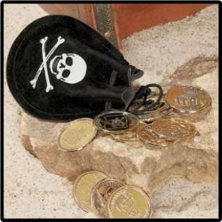 PIRATE TREASURE BAG w/ 12 DOUBLOONS * PARTY Favor * NEW  
