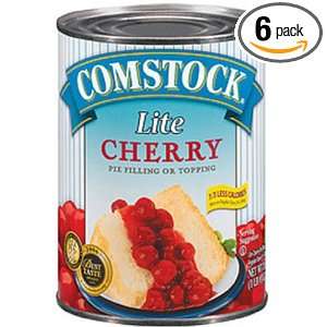 Comstock Lite Cherry Pie Filling and Topping, 20 Ounce (Pack of 6 