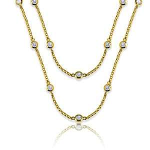 La Preciosa Goldtone 36 inch Cubic Zirconia Necklace