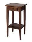 Traditional End Accent Table Rectangular Wood Walnut