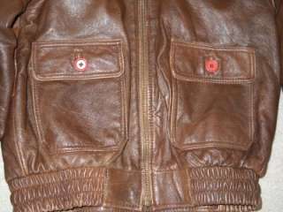 AVIREX US NAVY G 1 LEATHER FLIGHT BOMBER BROWN JACKET US ARMY 