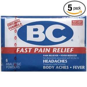  BC Fast Pain Relief Powder, New Formula   6 Analgesic Powders 