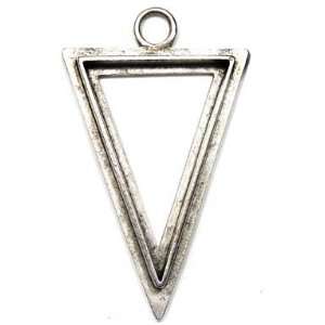  Large Raised Triangle Bezel, Silver Plated Arts, Crafts 