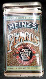 antique HEINZS PEARLS ONE DOZ. KEYSTONE CHEINCO tin  