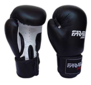 BOXING SPARRING GLOVES QUALITY GENUINE LEATHER BLACK  