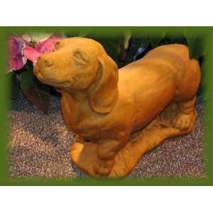 DOG Dachshund 15.5 WEATHERED BRONZE Cast Cement Statue PUPPY Outdoor 