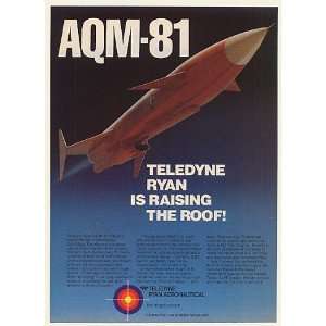   Ryan AQM 81 Firebolt Target Drone Print Ad (52765)