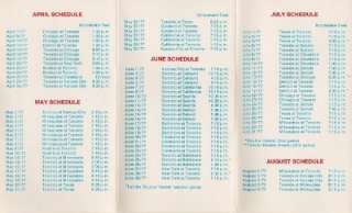 1977 TORONTO BLUE JAYS CKKW 1090 SCHEDULE   RARE  