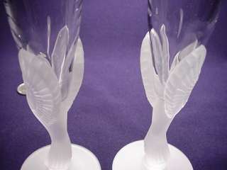 SASAKI WINGS CLASSIC ART DECO FROSTED BIRD CHAMPAGNE TOASTING 