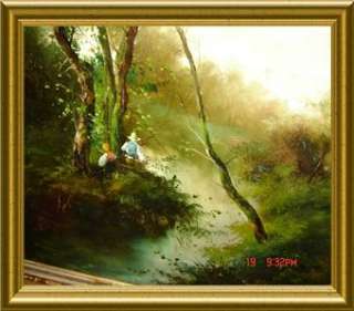 ANTIQUE FRENCH Jean Baptiste Camille Corot School PAIR LANDSCAPE OIL 