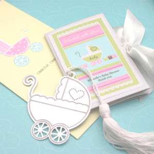 Marked with Love Baby Carriage Bookmark Shower Favor  