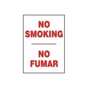  NO SMOKING (BILINGUAL) Sign   20 x 14 Adhesive Dura 