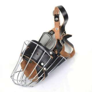 New Durable Metal Leather Dog Collie Cage Basket Muzzle  