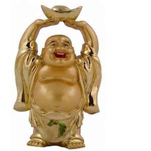 Shinning Golden Happy Buddha Raising Chinese Ingot B 